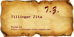 Tillinger Zita névjegykártya