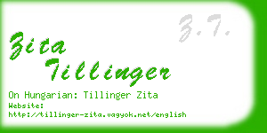 zita tillinger business card